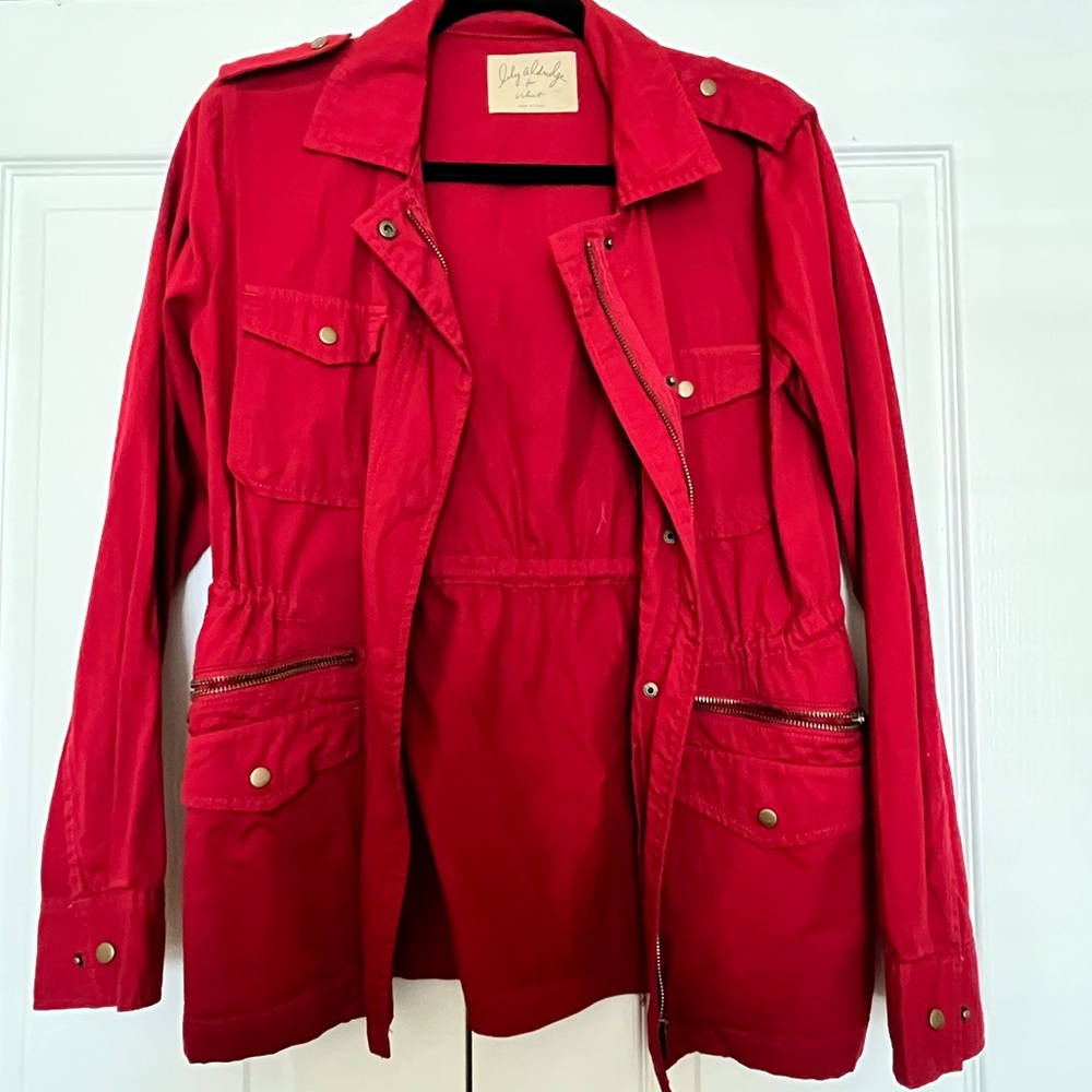 NWOT Lily Aldridge for Velvet by Graham & Spencer Red Jacket Size S